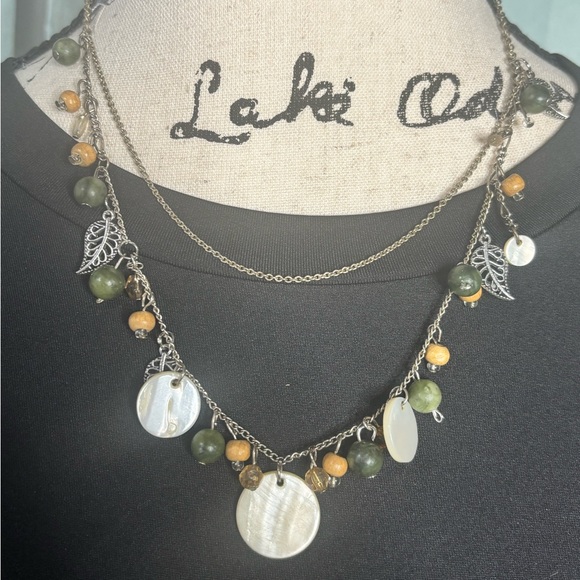 Vintage Upcycled Mother Gya Necklace with Natural Elements - Picture 1 of 5